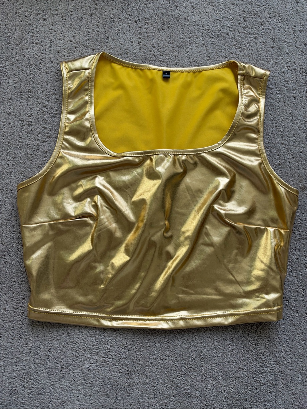 Gold Metallic Crop Top